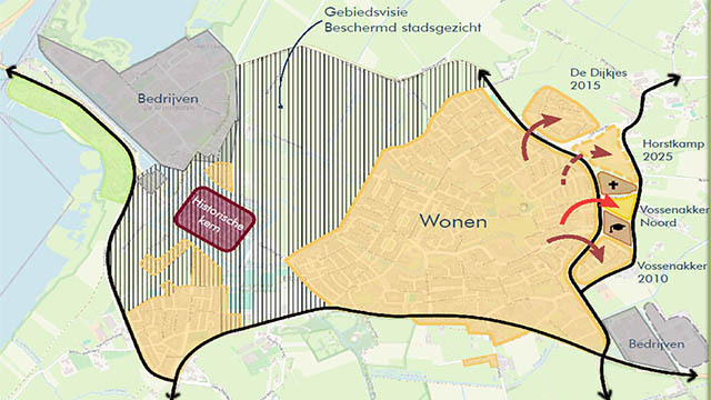 Gebiedsvisie wat laat zien hoe het gebied is opgedeeld 